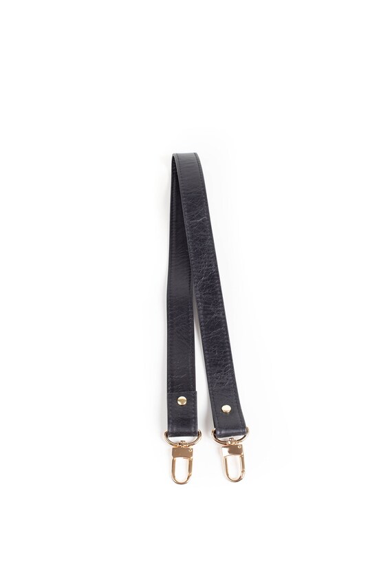 black leather crossbody strap