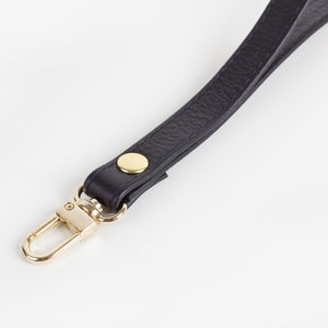 Leather Wrist Strap Key Fob Leather Strap for Keys Leather Key Chain Clip On Key Chain, Black Wrist Strap image 3