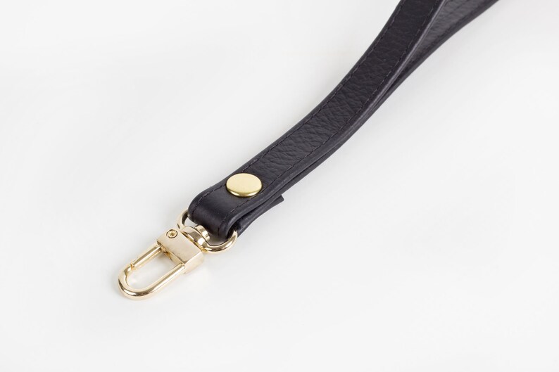 Leather Wrist Strap Key Fob Leather Strap for Keys Leather Key Chain Clip On Key Chain, Black Wrist Strap image 3