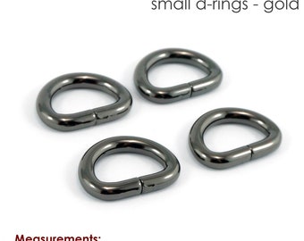 D-Ring Hardware, D-Ring,  1/2" D-Ring, Black Nickel  Half Inch D-Ring, Purse hardware, Bag hardware, Jewelry Hardware, Handbag hardware