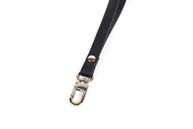 Leather Wrist Strap Key Fob Leather Strap for Keys Leather Key Chain Clip On Key Chain, Black Wrist Strap image 7