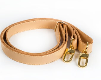 Leather Shoulder Strap with Double-sided Tan Leather 3/4" wide