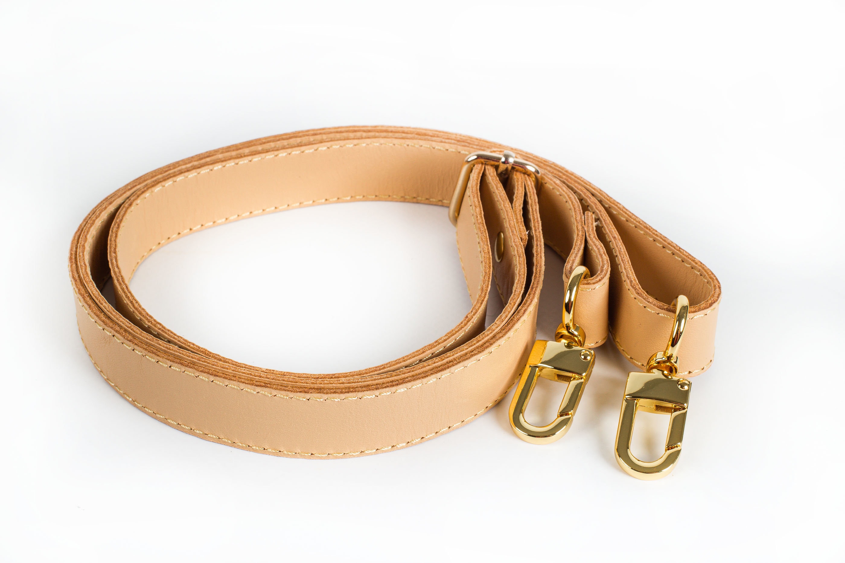 Leather Shoulder Strap with Double-sided Tan Leather 3/4 wide