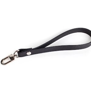 Leather Wrist Strap Key Fob Leather Strap for Keys Leather Key Chain Clip On Key Chain, Black Wrist Strap image 4