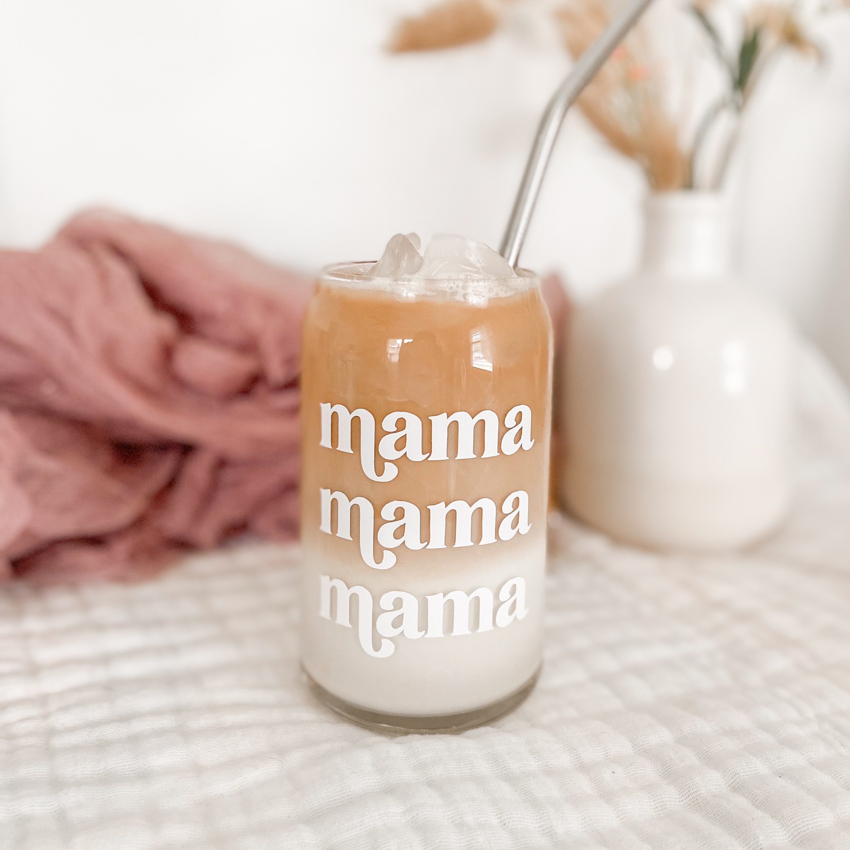 Mama Glass Cup | Glass Beer Can Cup