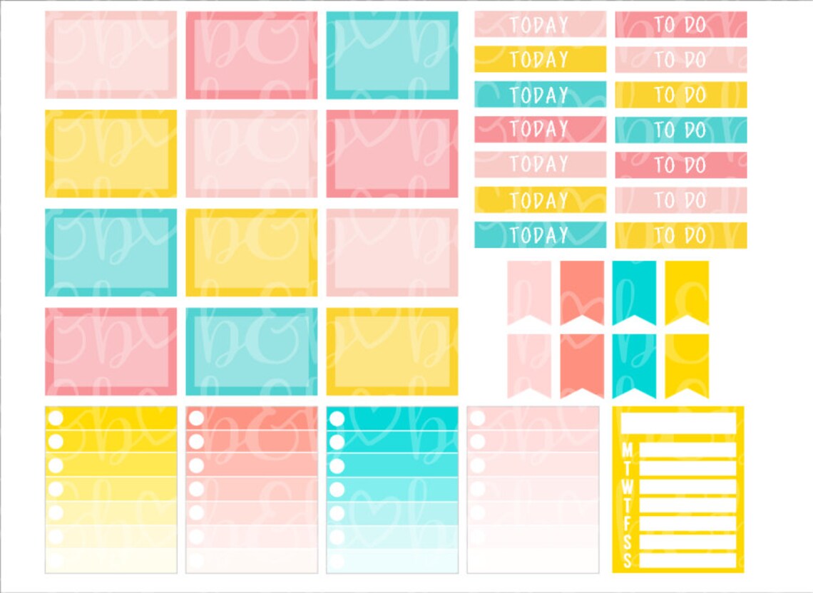 Flamingos Printable Planner Stickers Weekly Kit Downloadable Files Etsy