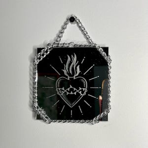 Hand-Engraved Sacred Heart Decorative Mirror