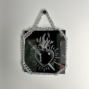 Hand-Engraved Sacred Heart Decorative Mirror