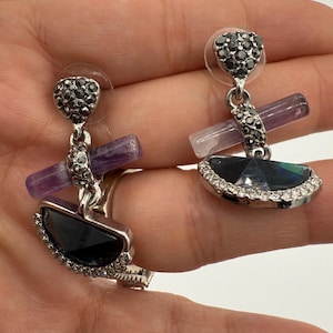 vintage crystal dangle earrings