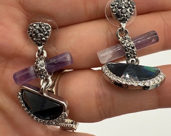 vintage crystal dangle earrings