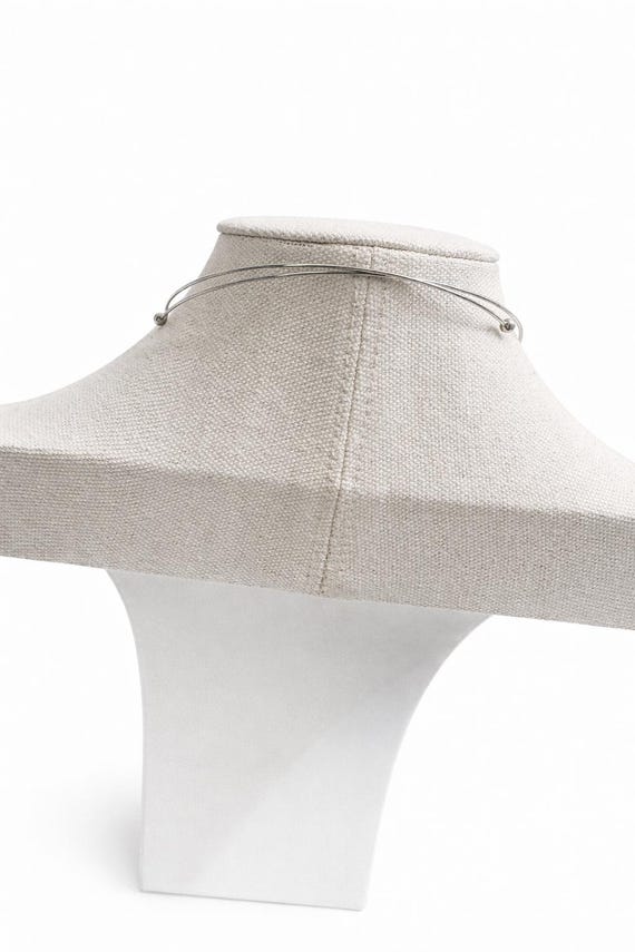 Vintage Silver Multi Ring Statement Necklace Mode… - image 4