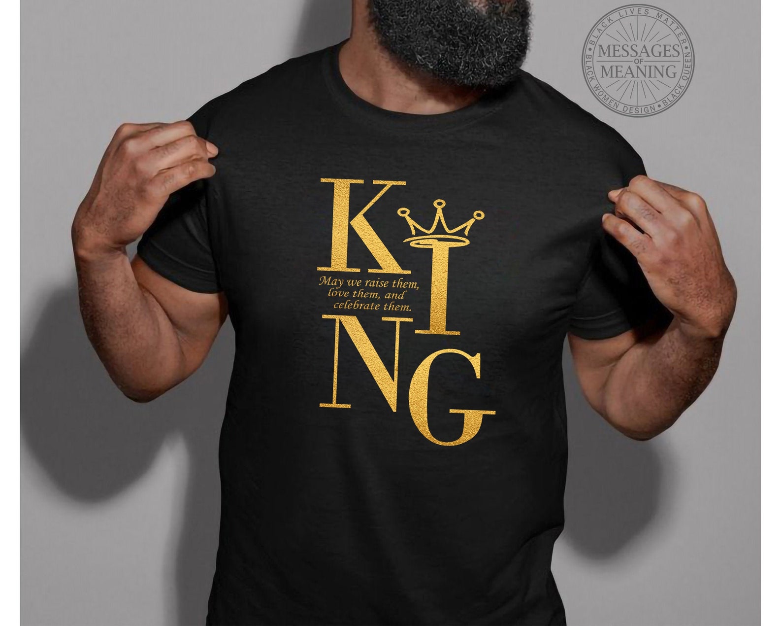 golden shirt black pant