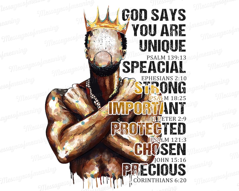Black King Quotes Png God Says You Are Png Black Man Strong | Etsy