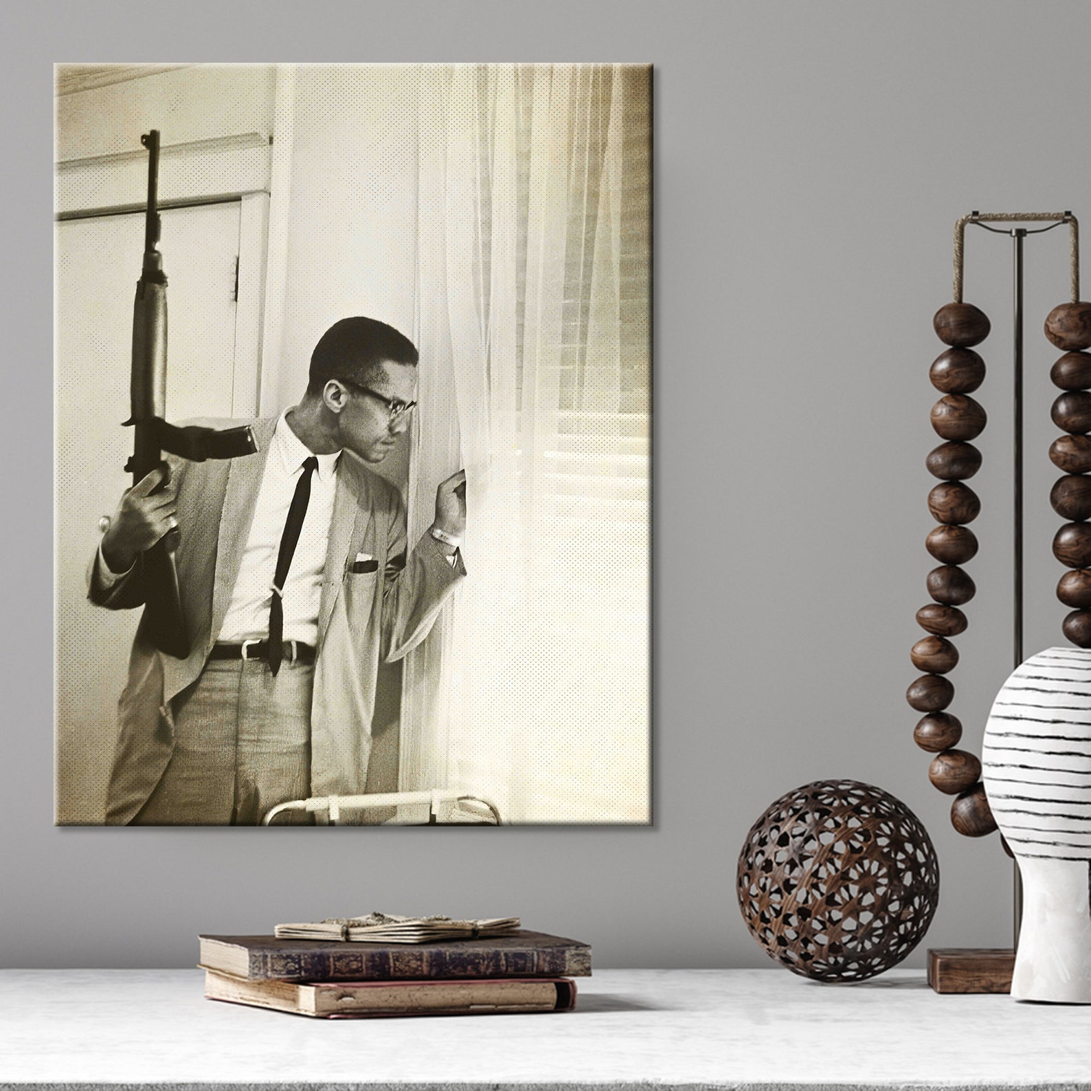 X Canvas Malcolm X Vintage Portrait Wall Art African Etsy
