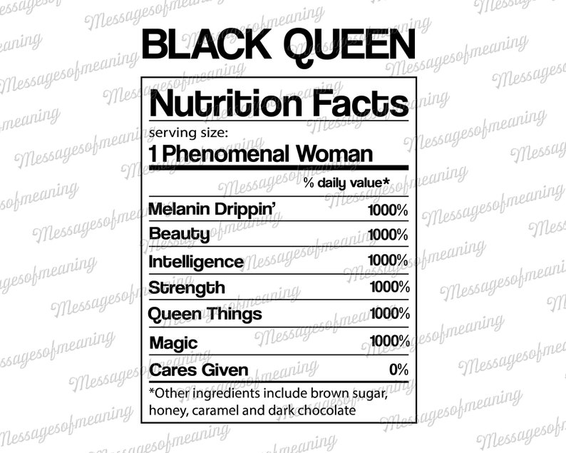 Download Black Queen Nutrition Facts Svg Black Girl Magic Svg Black ...