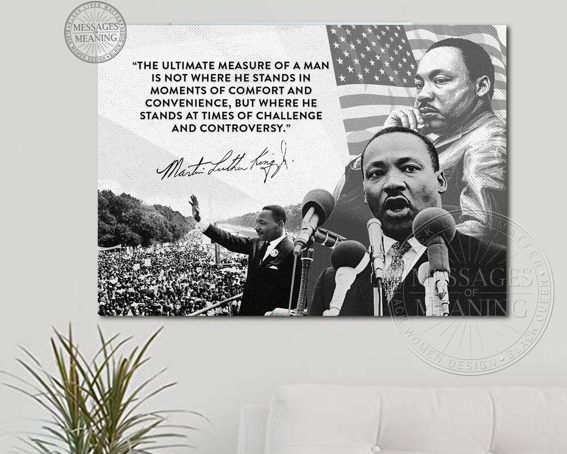 Martin Luther King Zitat Leinwand Motivierender Spruch Etsy