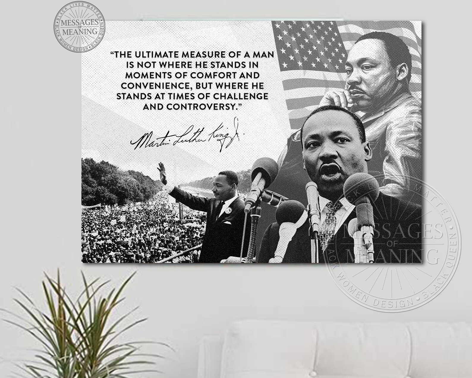 Martin Luther King Zitat Leinwand Motivierender Spruch Etsy