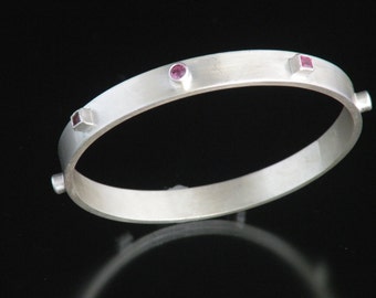 Ruby and Alexandrite Bangle Bracelet