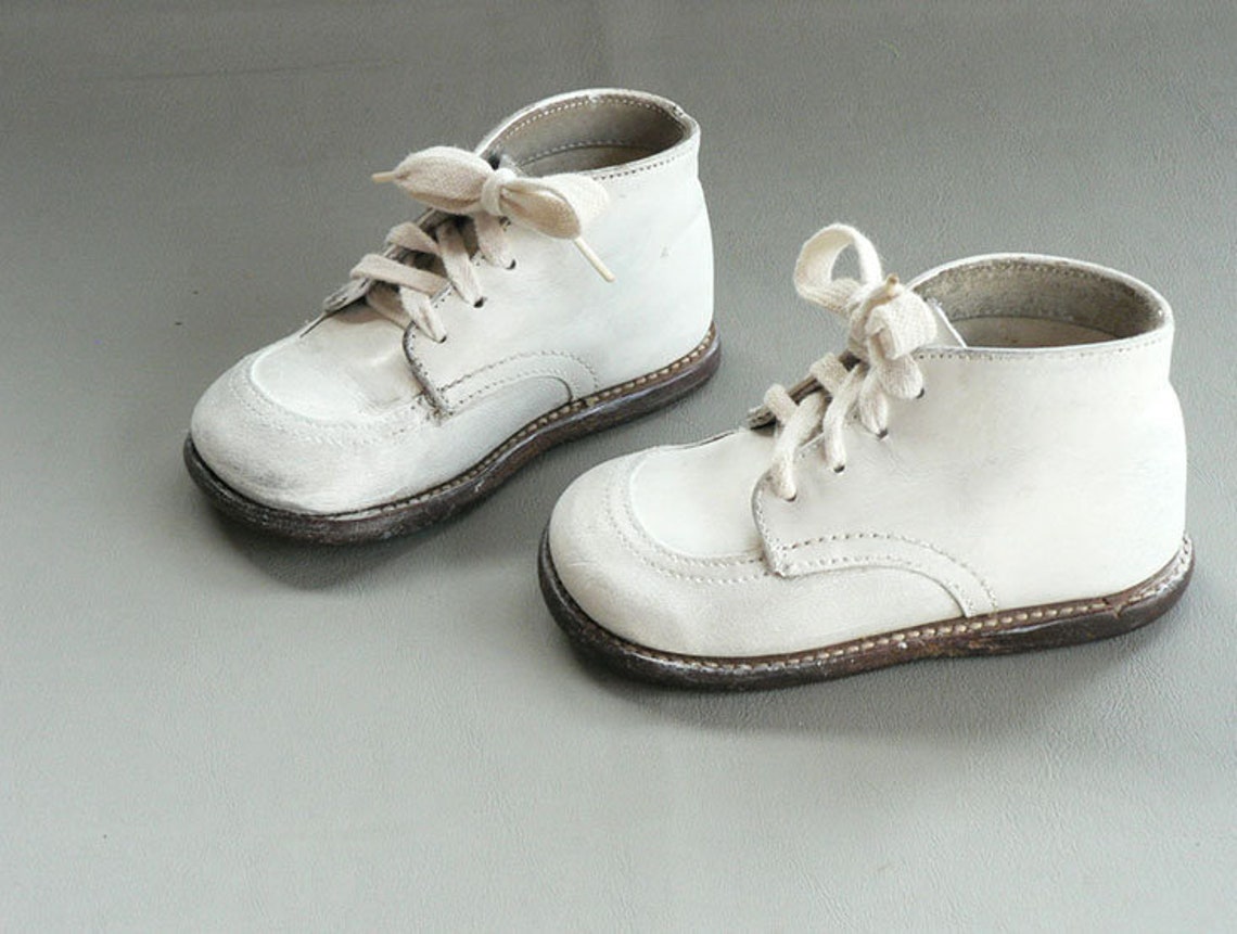 Baby White Leather High Top Walking Shoes Etsy