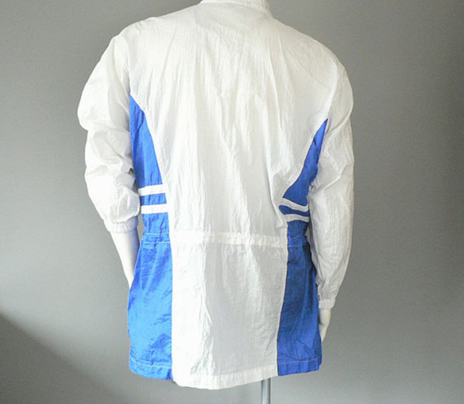 White Windbreaker Parka Men Size Medium Etsy