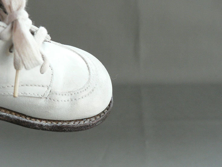 Baby White Leather High Top Walking Shoes - Etsy