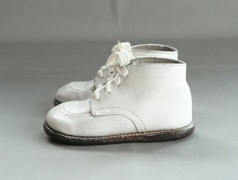 Baby White Leather High Top Walking Shoes Etsy Canada