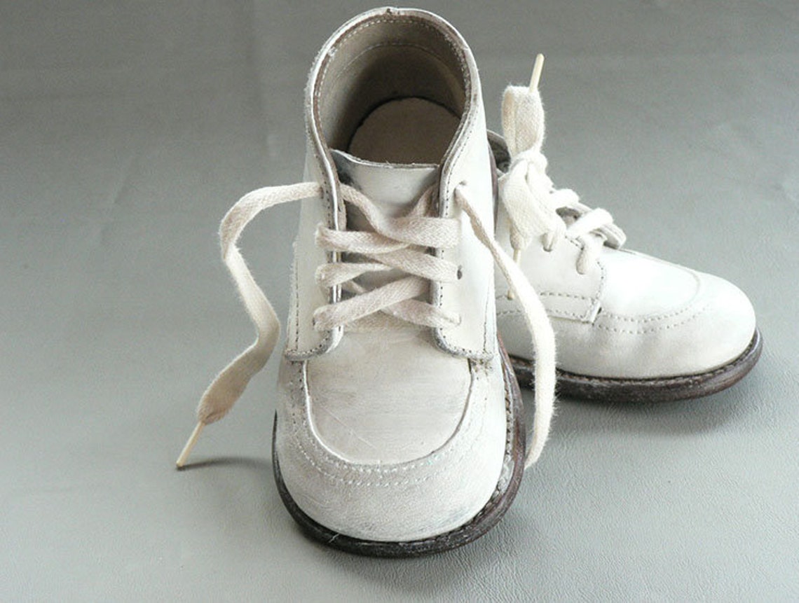 Baby White Leather High Top Walking Shoes Etsy