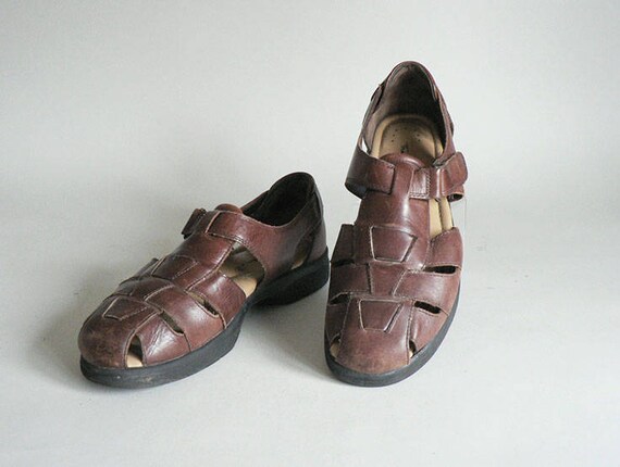 Womens 9 Huarache Woven T- Strap Sandals