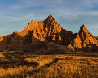National Park Photo, Praire Landscape Photograph, Badlands South Dakota, Prairie Grass, Country Home Decor, Fine Art Landscape Photography