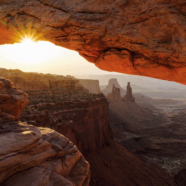 Red Rock Photo, Desert Print, Utah Landscape Photography, Southwest Home Decor, Moab, Canyonlands Sunrise Picture, Sun Rays, Lens Flare, Sky