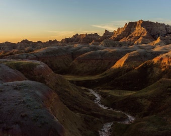 South Dakota Badlands, National Park Photography, Sunrise Photography Print, Fine Art Nature Photography, Unique Landscape Photo, Yellow