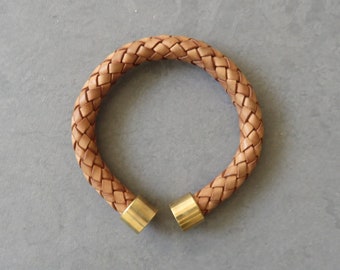 BENDABLE 10 Weaved Leather Bangle/Braided Natural Leather Bracelet/Open Bangle for Men and Women