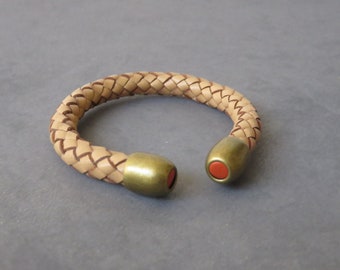 Bendable 9 Weaved Leather Bracelet/Natural Leather Women’s Bracelet