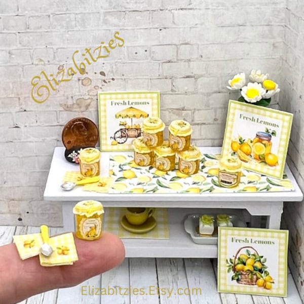 Miniature Lemon Marmalade Jam set 1:12 scale