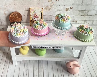 Easter Cake miniature in Pastel  1:12 scale