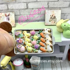 Miniature Easter Cookies on Tray 1:12 scale