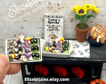 Miniature Halloween Witches Collection Sugar Cookies on Tray 1:12 scale