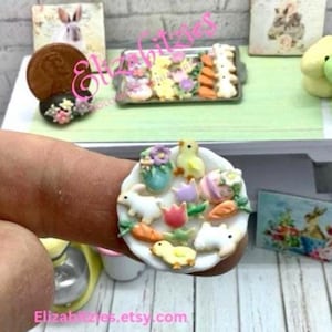 Miniature Easter Cookies on Plate 1:12 scale