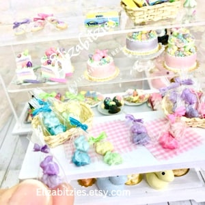 Miniature Easter Bunny Cookies(2)  in Cellophane Bag 1:12 scale