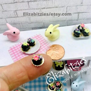 Miniature Chocolate Easter Eggs( set of 3) on Ceramic Plate 1:12 scale