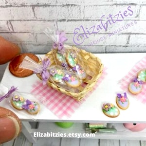 Dollhouse Easter Egg Cookies in cello bag – Miniature Faux Food, 1:12 Scale