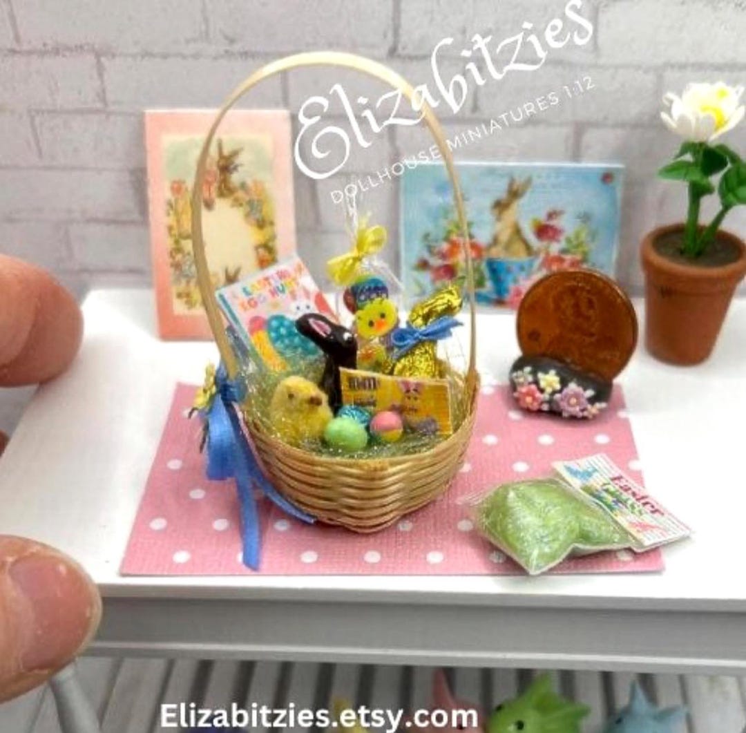 Easter Basket Set Dollhouse 1:12 Scale - Etsy