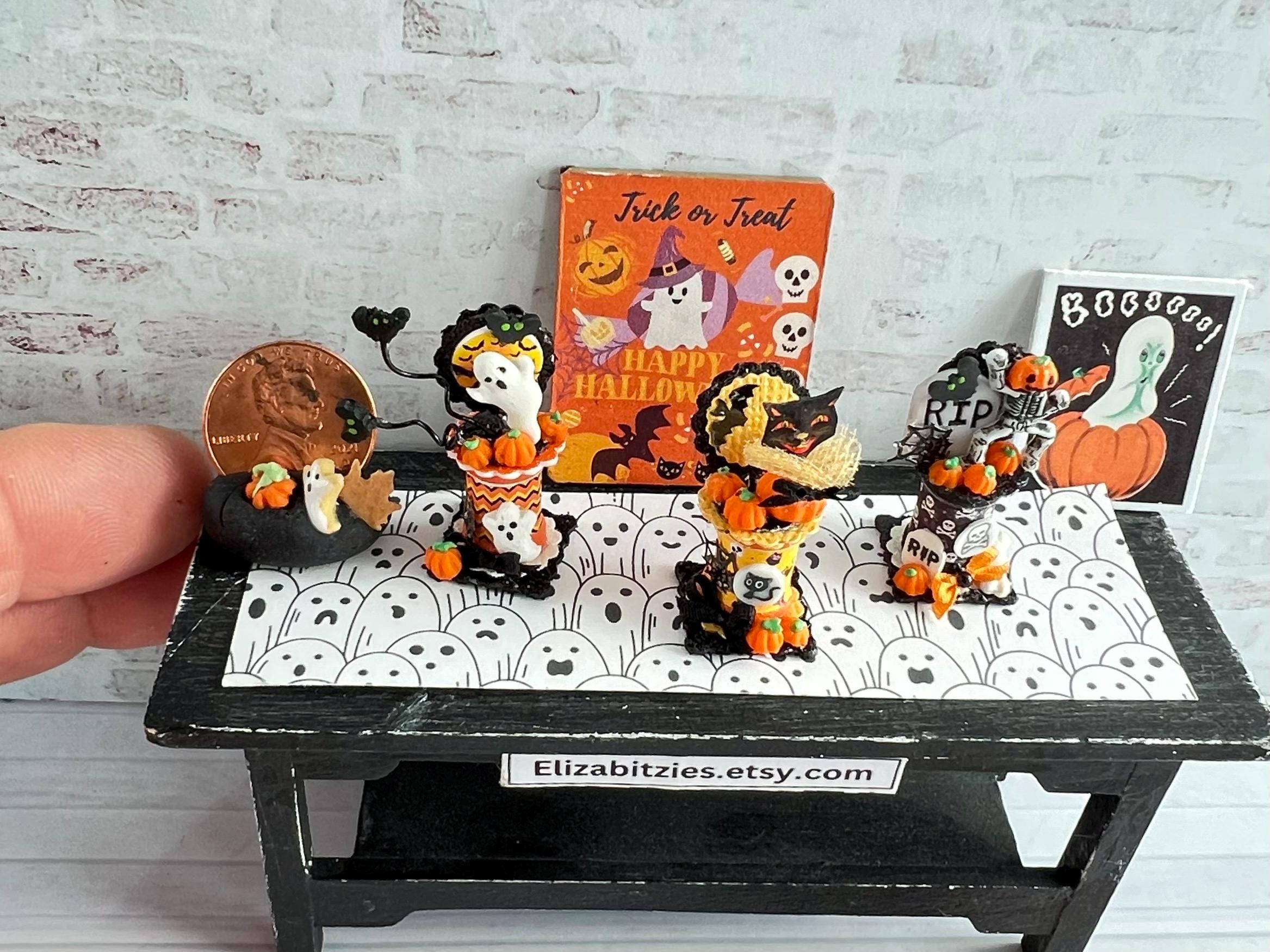 Halloween  Dollhouse Retro Decor Spooly Altered Art