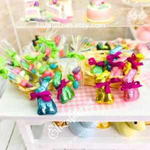 Miniature Foil Chocolate Bunny and Bag of Colored Eggs
