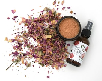 Rose Facial Set: Clay Mask and  Cleanser - Sensitive Skin