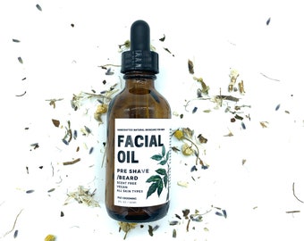 Scent-Free Beard and Pre-Shave Oil: Natural Mens Skincare (1oz)