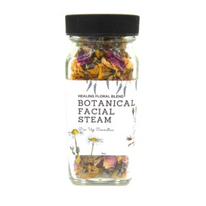 Botanical Facial Steam, Vegan Calming Skin Care, Calendula, Chamomile, Lavender, Rose