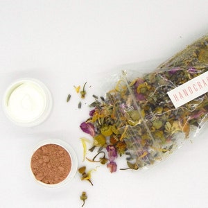Vegan Skincare Sample Set: Lavender Cream, Rose Clay Mask, Botanical Facial Steam