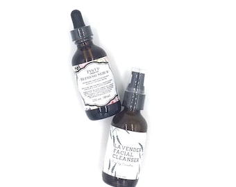 Lavender Vegan Skin Care Duo: Facial Cleanser & Skin Serum