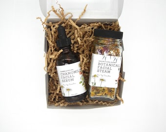 Vegan Skincare Set | Botanical Facial Steam, Chamomile Serum